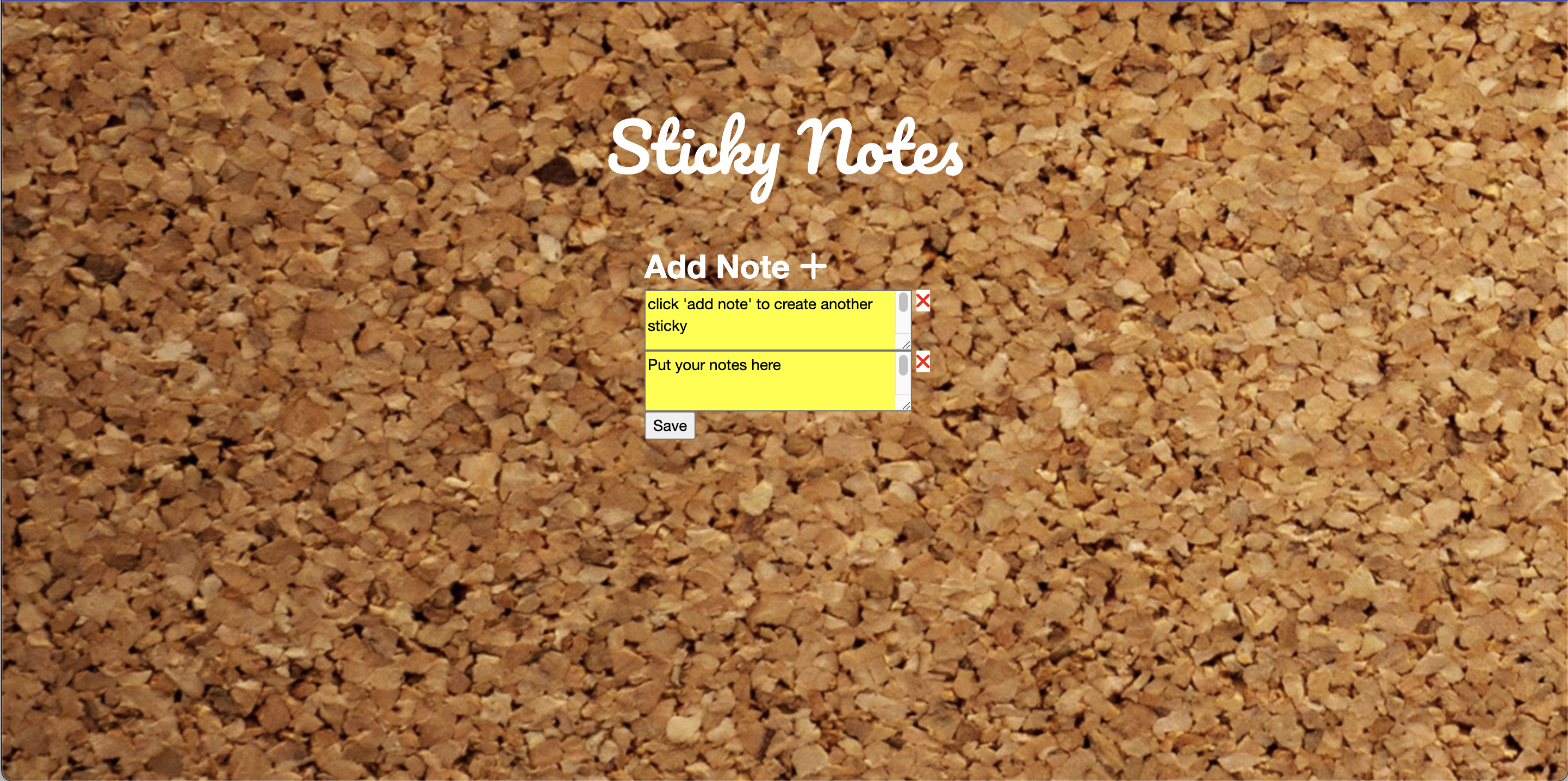 Sticky Notes screenshot